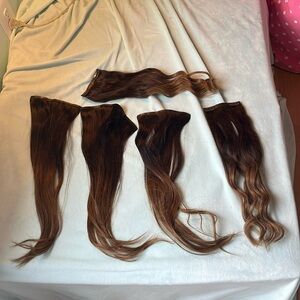Brand new Bellami Silk Seam Hair Extensions 18” dark brown/ash brown ombré